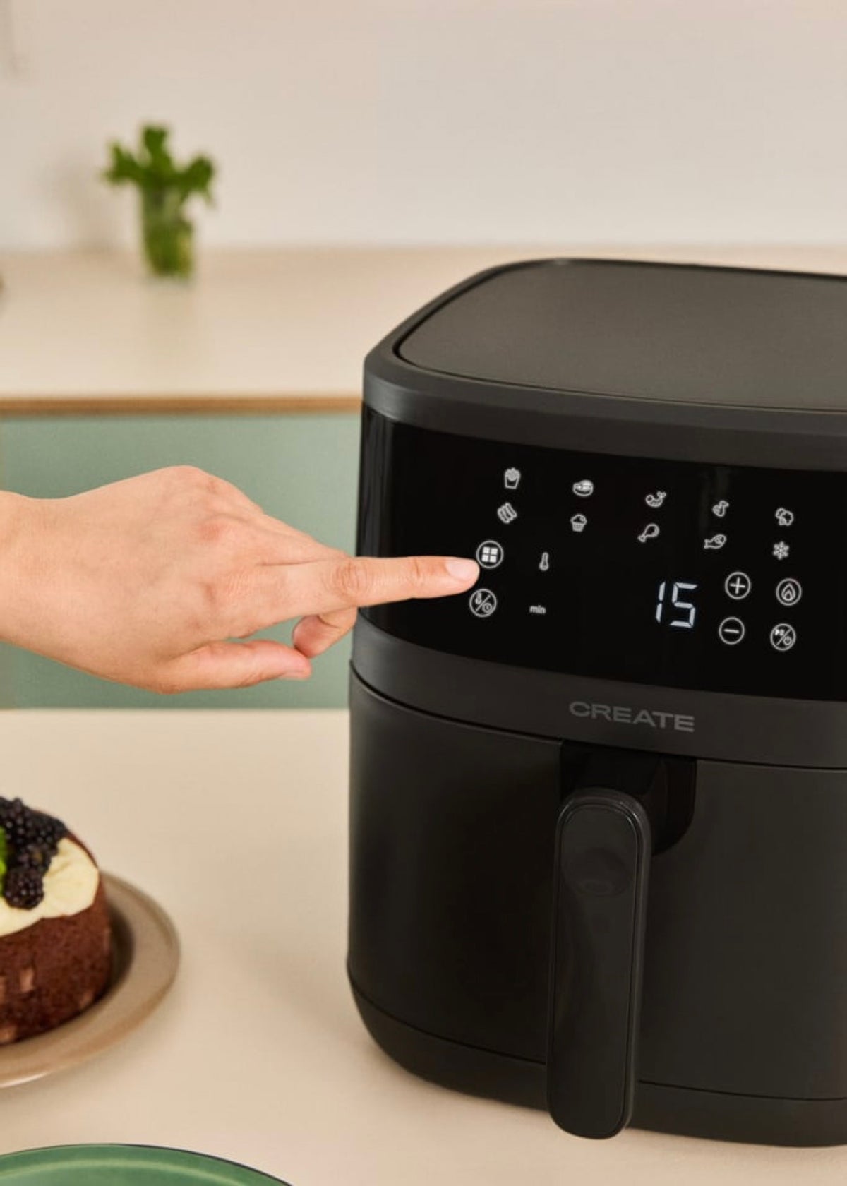 Dual Heat Air Fryer - Dual Heating Element Air Fryer - 6.5L - Black