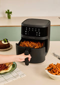 Dual Heat Air Fryer - Dual Heating Element Air Fryer - 6.5L - Black