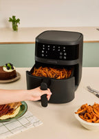 Dual Heat Air Fryer - Dual Heating Element Air Fryer - 6.5L - Black