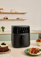 Dual Heat Air Fryer - Dual Heating Element Air Fryer - 6.5L - Black