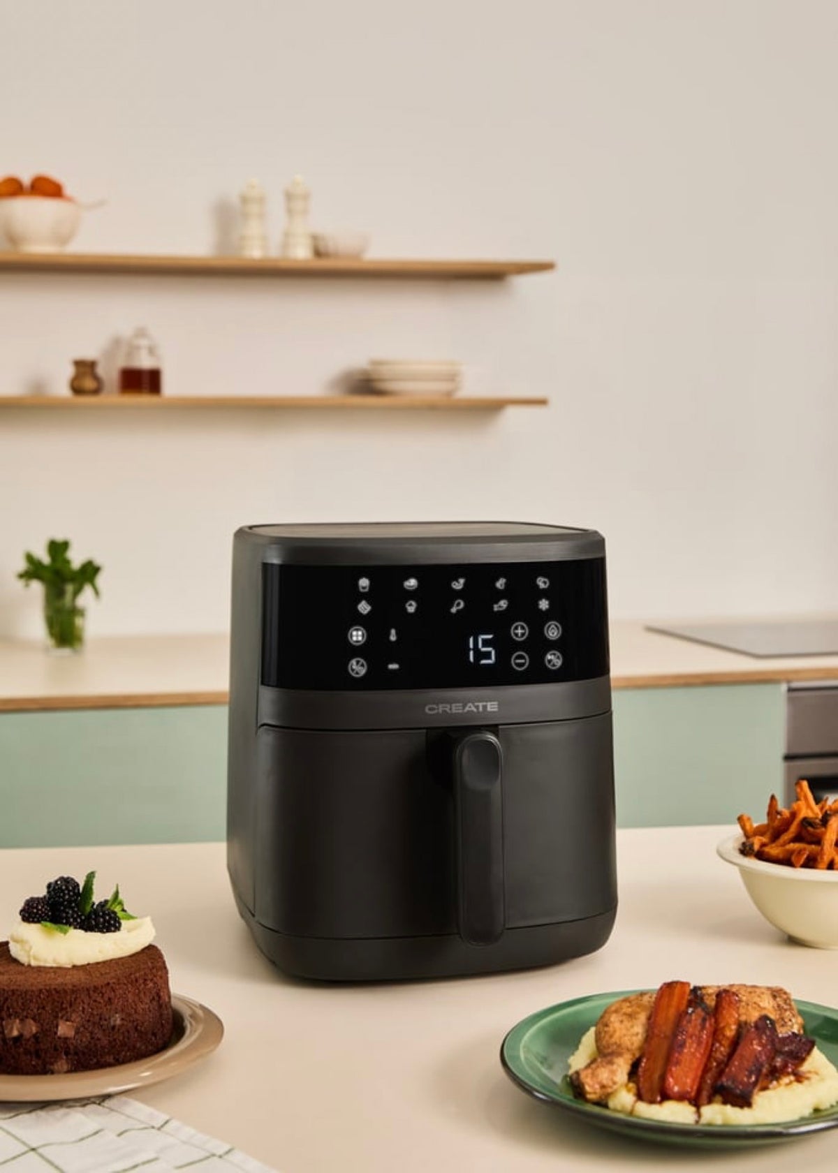 Dual Heat Air Fryer - Dual Heating Element Air Fryer - 6.5L - Black