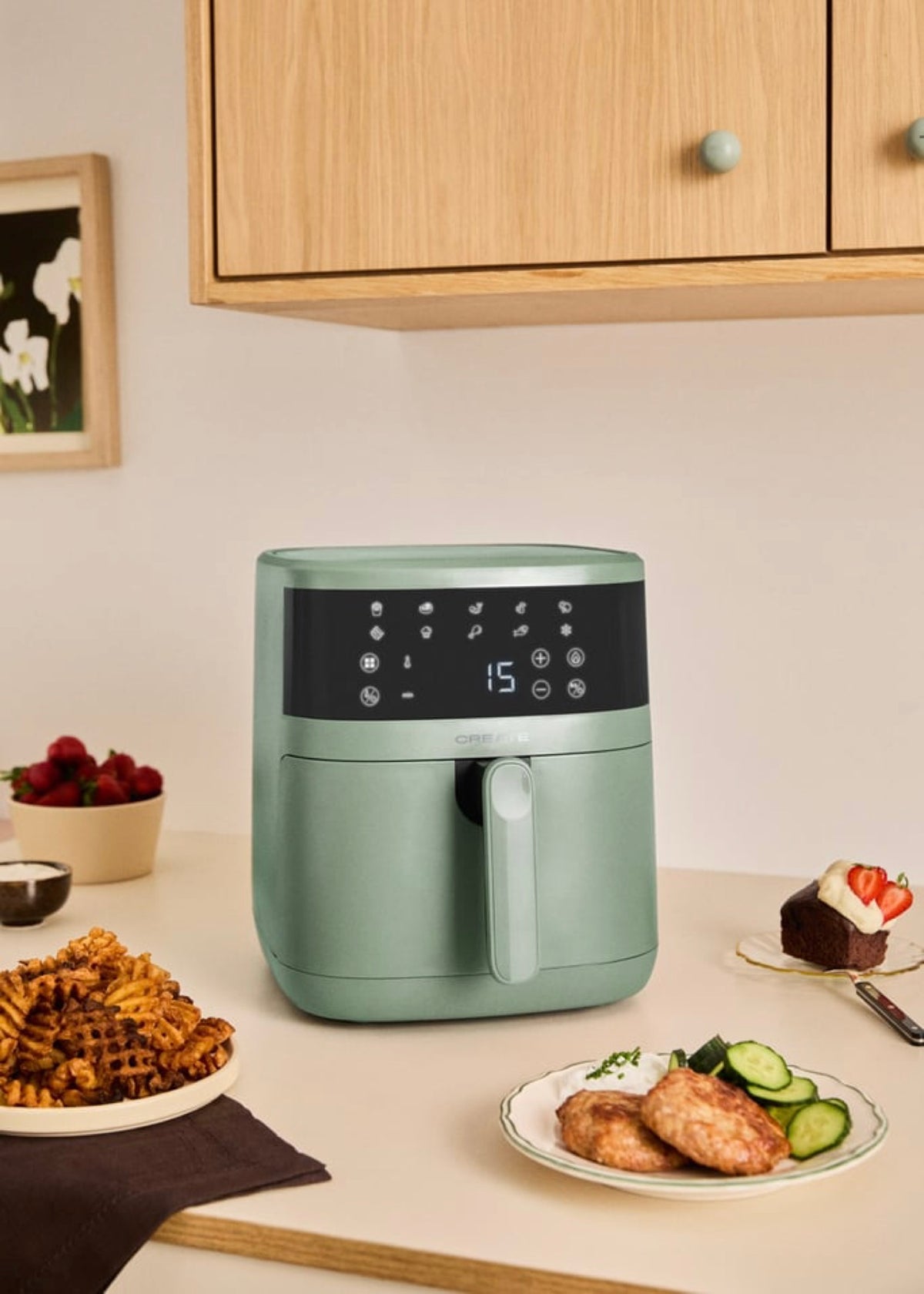Air Fryer Dual Heat - Dual-Heating-Element Air Fryer - 6.5L - Sage