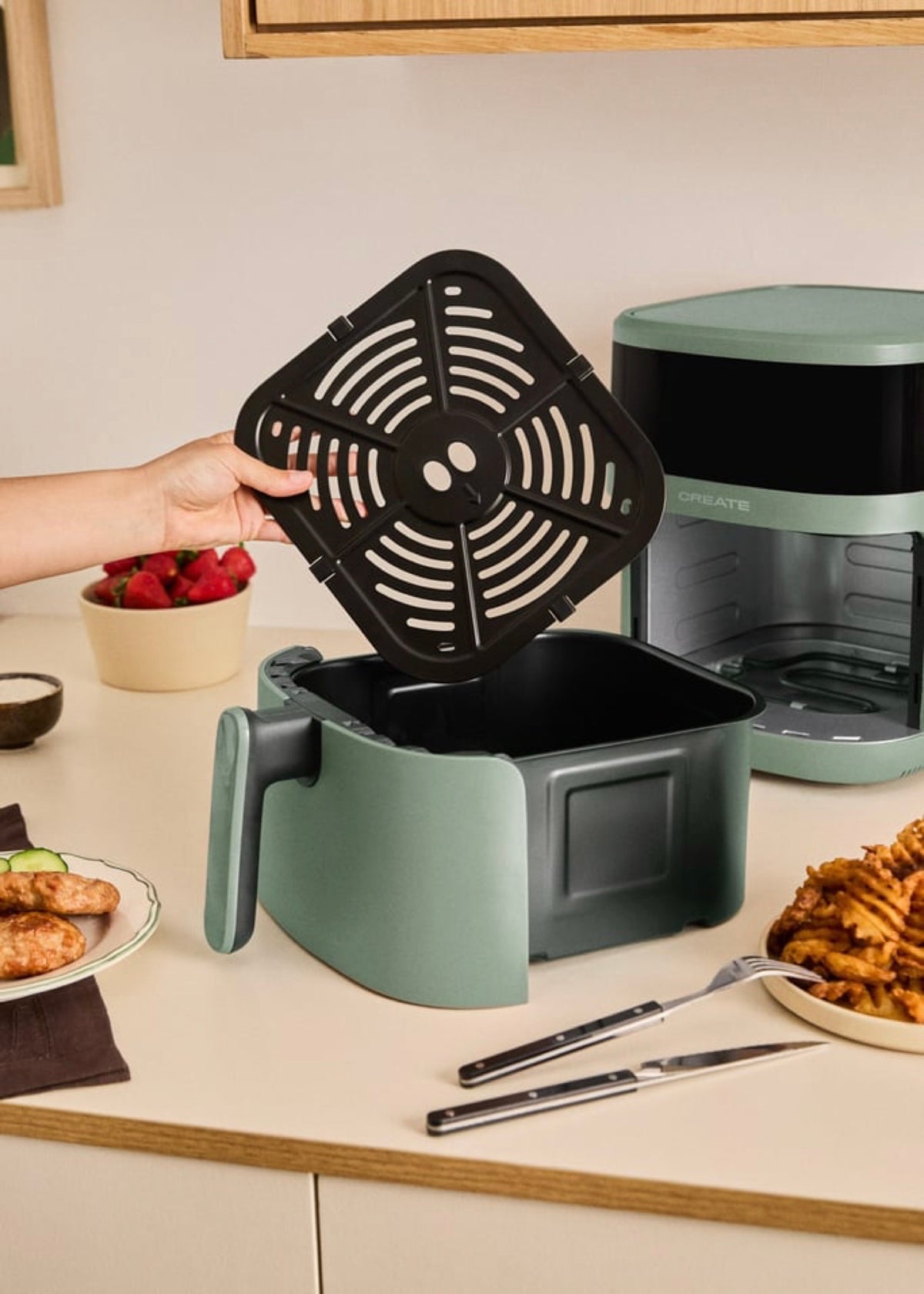 Air Fryer Dual Heat - Dual-Heating-Element Air Fryer - 6.5L - Sage