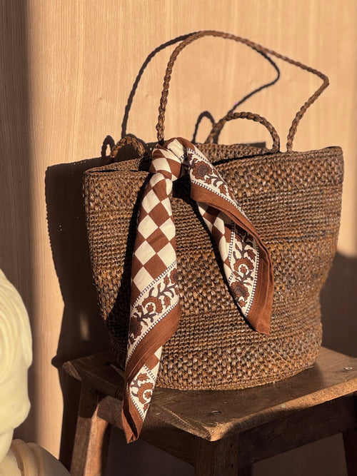 Small Checks Scarf - Bistre