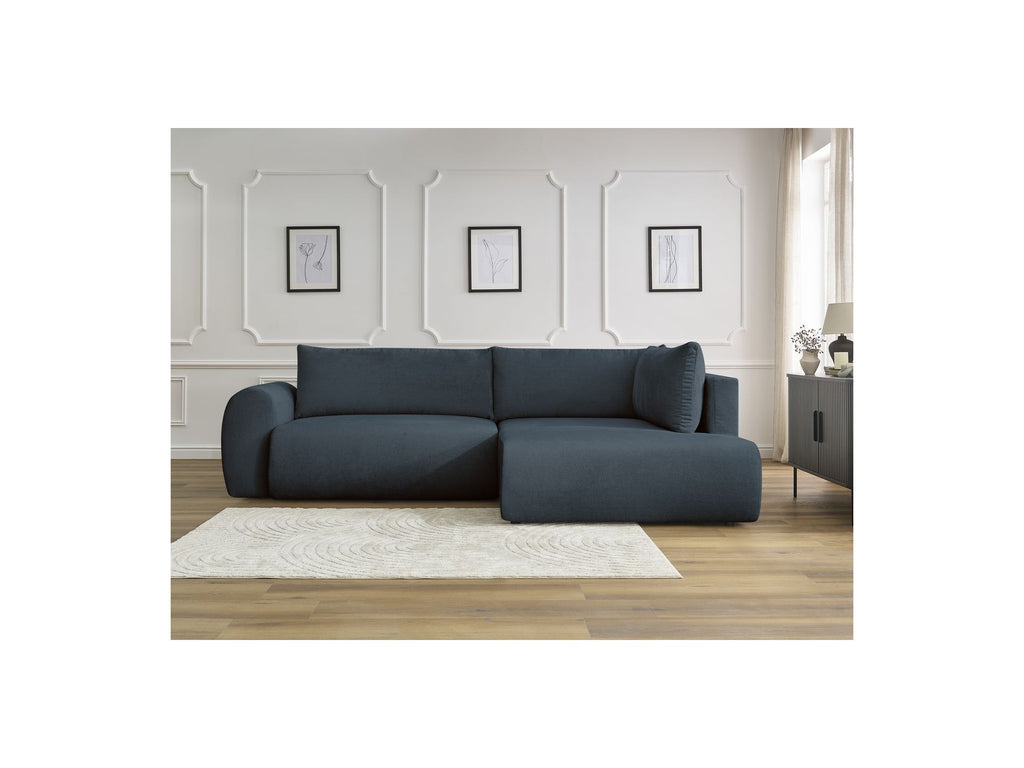 L-Shaped Corner Sofa Bed with Storage - Lucien - Smooth Fabric - Right-Hand Corner