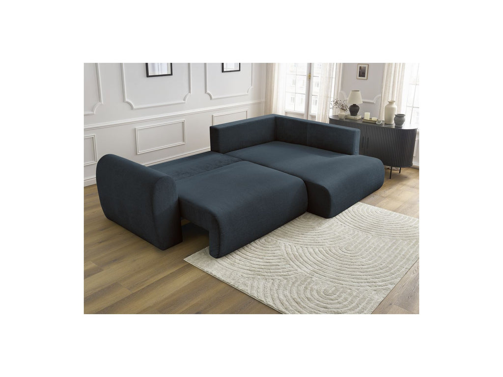 L-Shaped Corner Sofa Bed with Storage - Lucien - Smooth Fabric - Right-Hand Corner