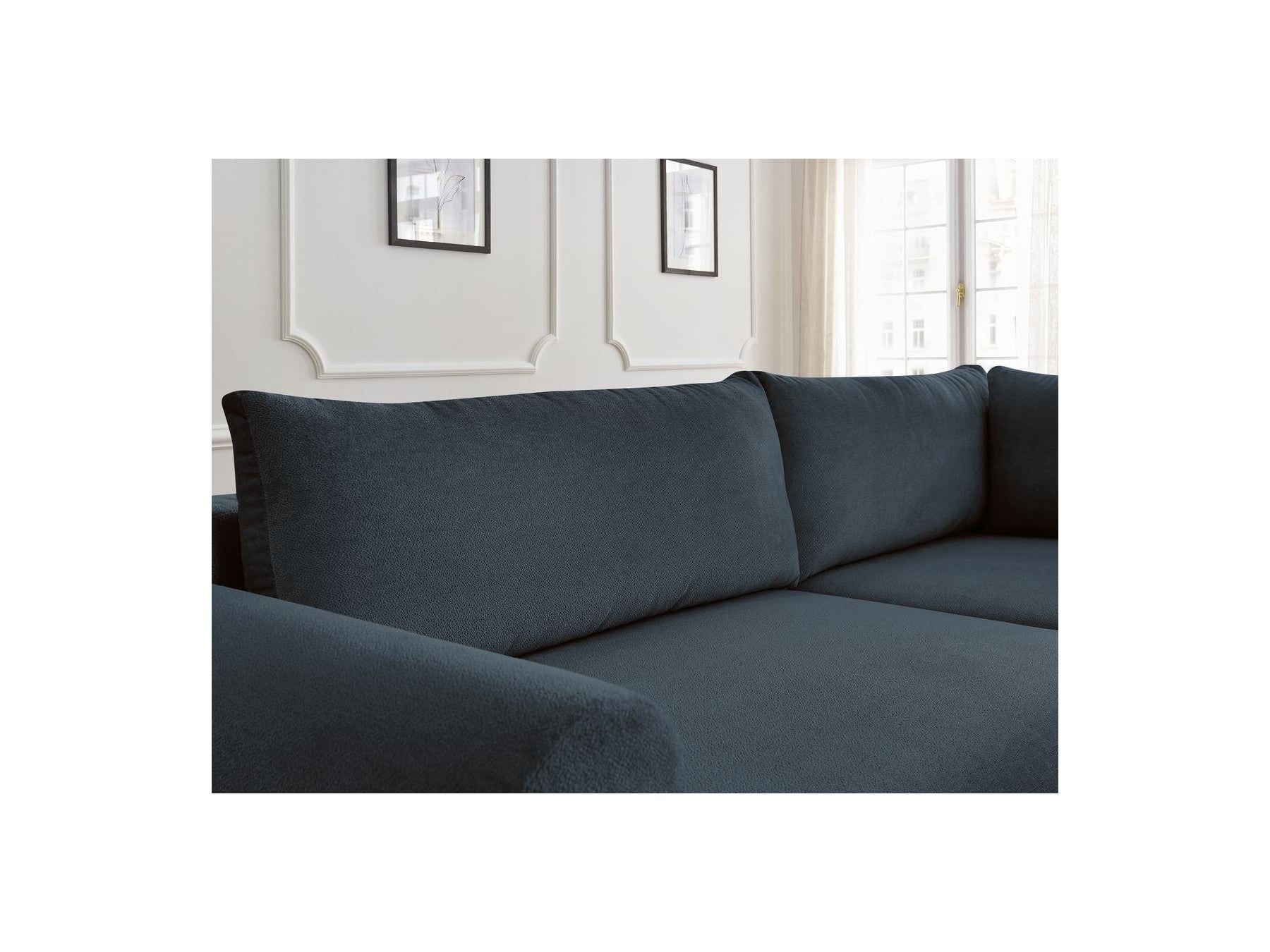 L-Shaped Corner Sofa Bed with Storage - Lucien - Smooth Fabric - Right-Hand Corner