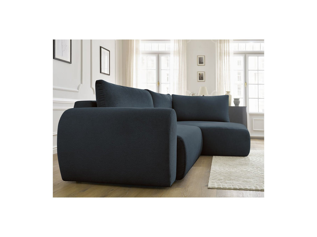 L-Shaped Corner Sofa Bed with Storage - Lucien - Smooth Fabric - Right-Hand Corner