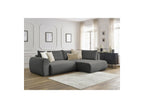 L-Shaped Corner Sofa Bed with Storage - Lucien - Smooth Fabric - Right-Hand Corner