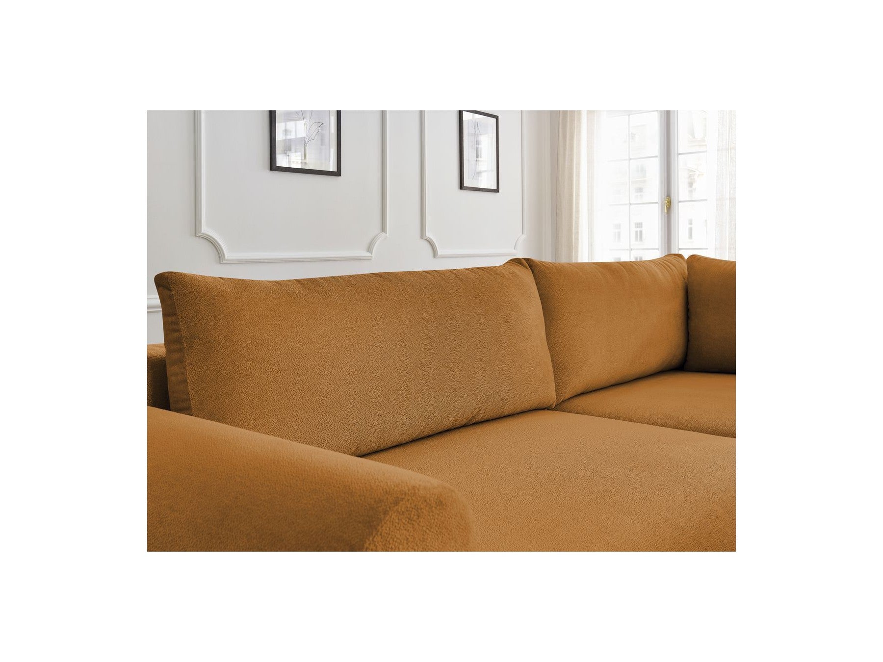 L-Shaped Corner Sofa Bed with Storage - Lucien - Smooth Fabric - Right-Hand Corner