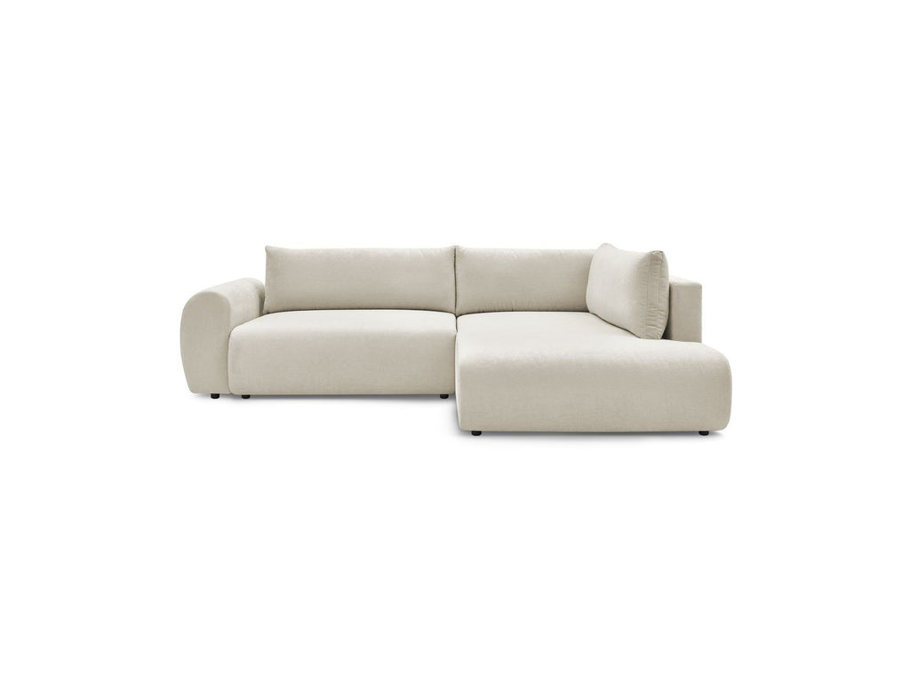 L-Shaped Corner Sofa Bed with Storage - Lucien - Smooth Fabric - Right-Hand Corner