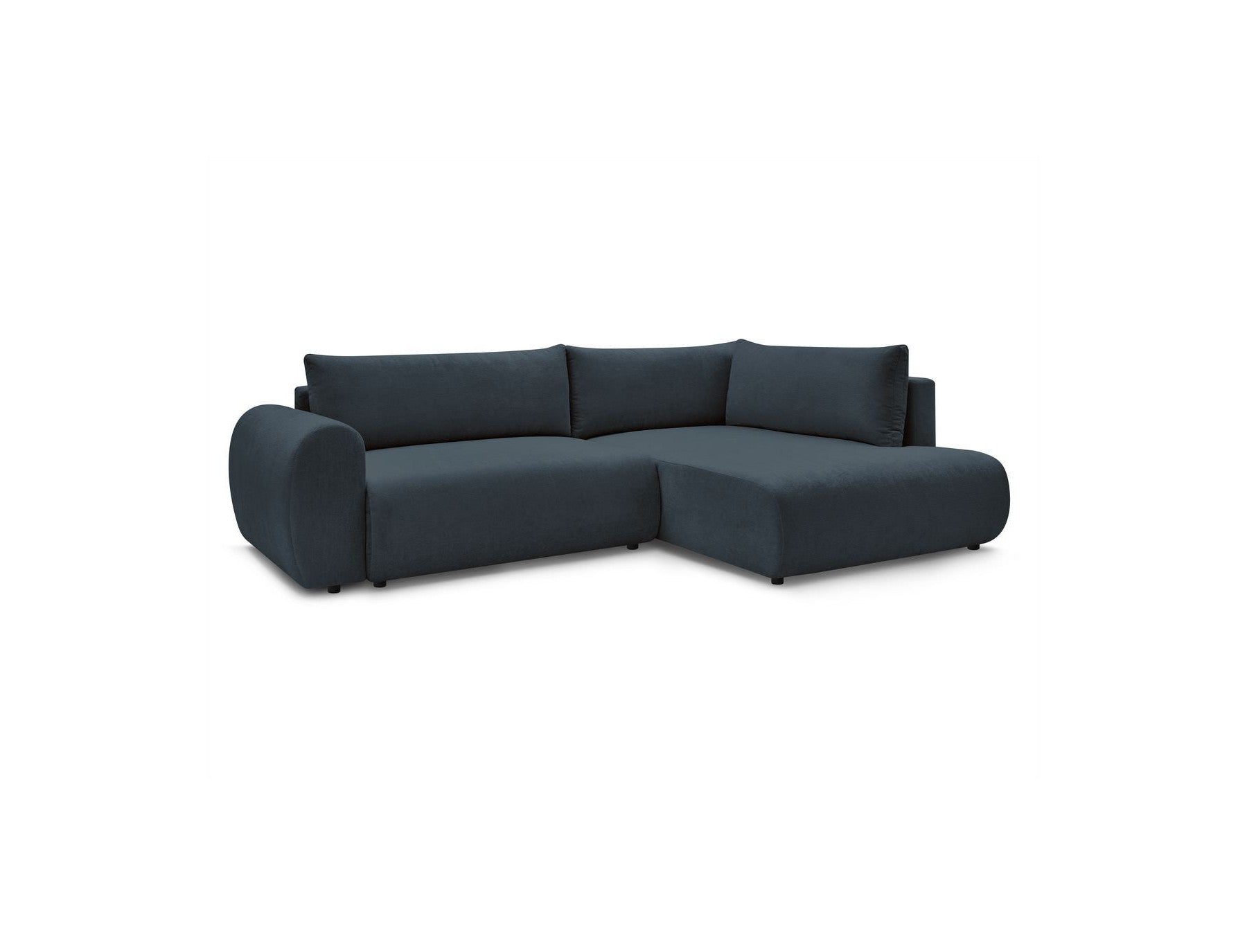 L-Shaped Corner Sofa Bed with Storage - Lucien - Smooth Fabric - Right-Hand Corner