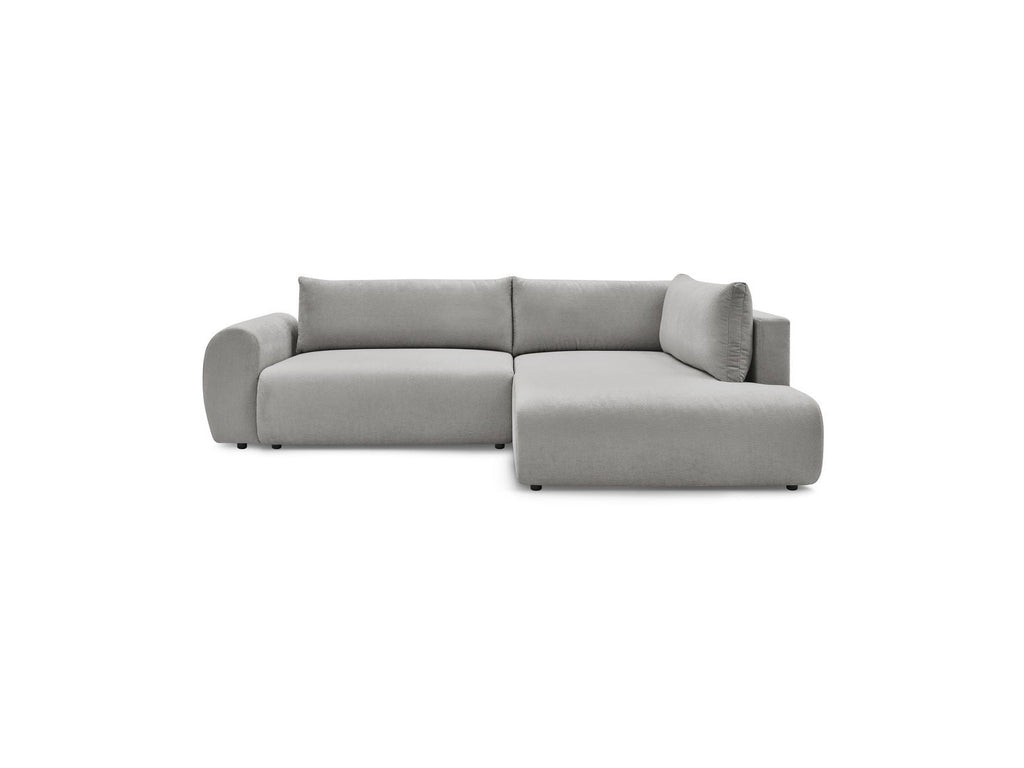 L-Shaped Corner Sofa Bed with Storage - Lucien - Smooth Fabric - Right-Hand Corner