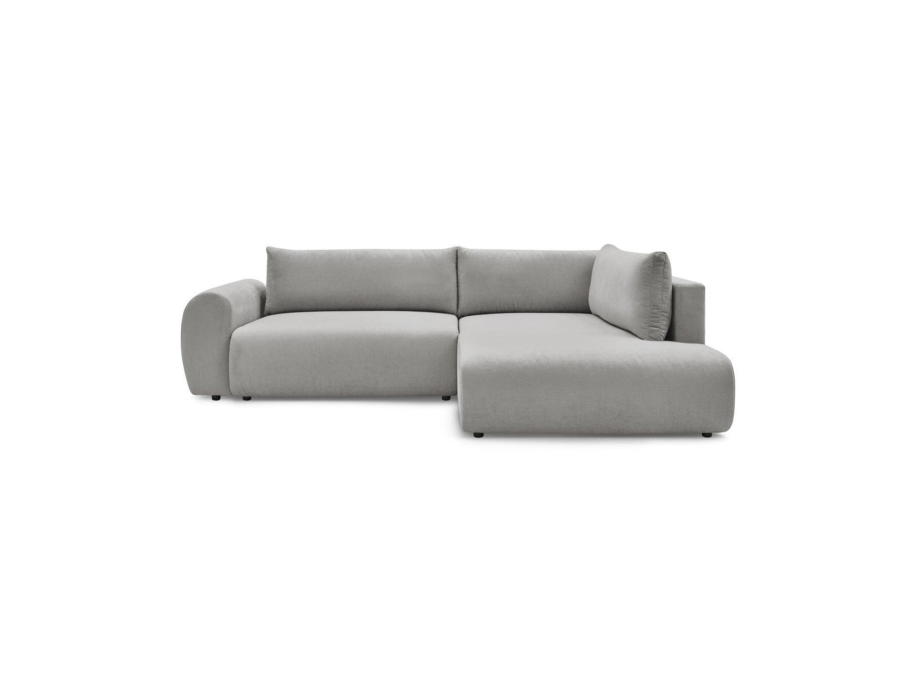 L-Shaped Corner Sofa Bed with Storage - Lucien - Smooth Fabric - Right-Hand Corner