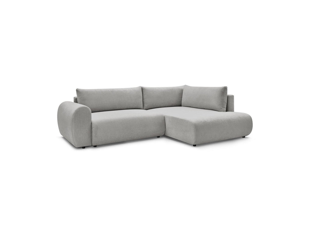 L-Shaped Corner Sofa Bed with Storage - Lucien - Smooth Fabric - Right-Hand Corner