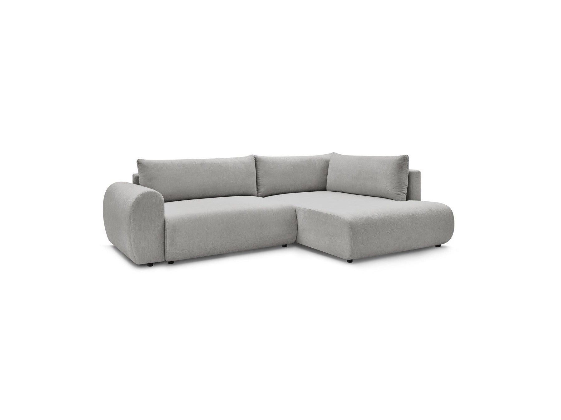 L-Shaped Corner Sofa Bed with Storage - Lucien - Smooth Fabric - Right-Hand Corner