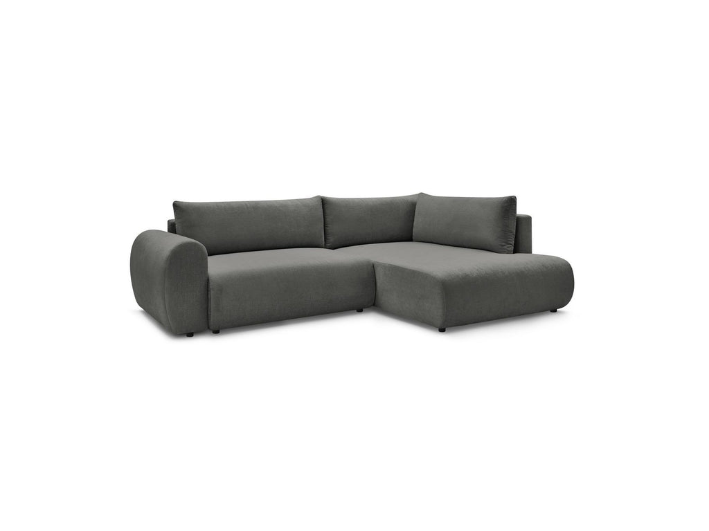 L-Shaped Corner Sofa Bed with Storage - Lucien - Smooth Fabric - Right-Hand Corner