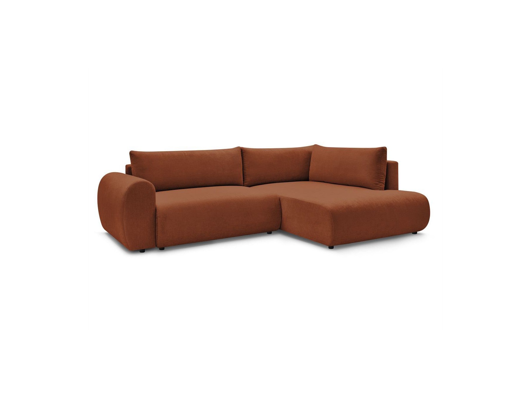 L-Shaped Corner Sofa Bed with Storage - Lucien - Smooth Fabric - Right-Hand Corner