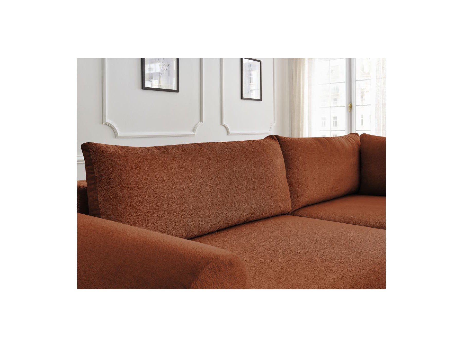 L-Shaped Corner Sofa Bed with Storage - Lucien - Smooth Fabric - Right-Hand Corner