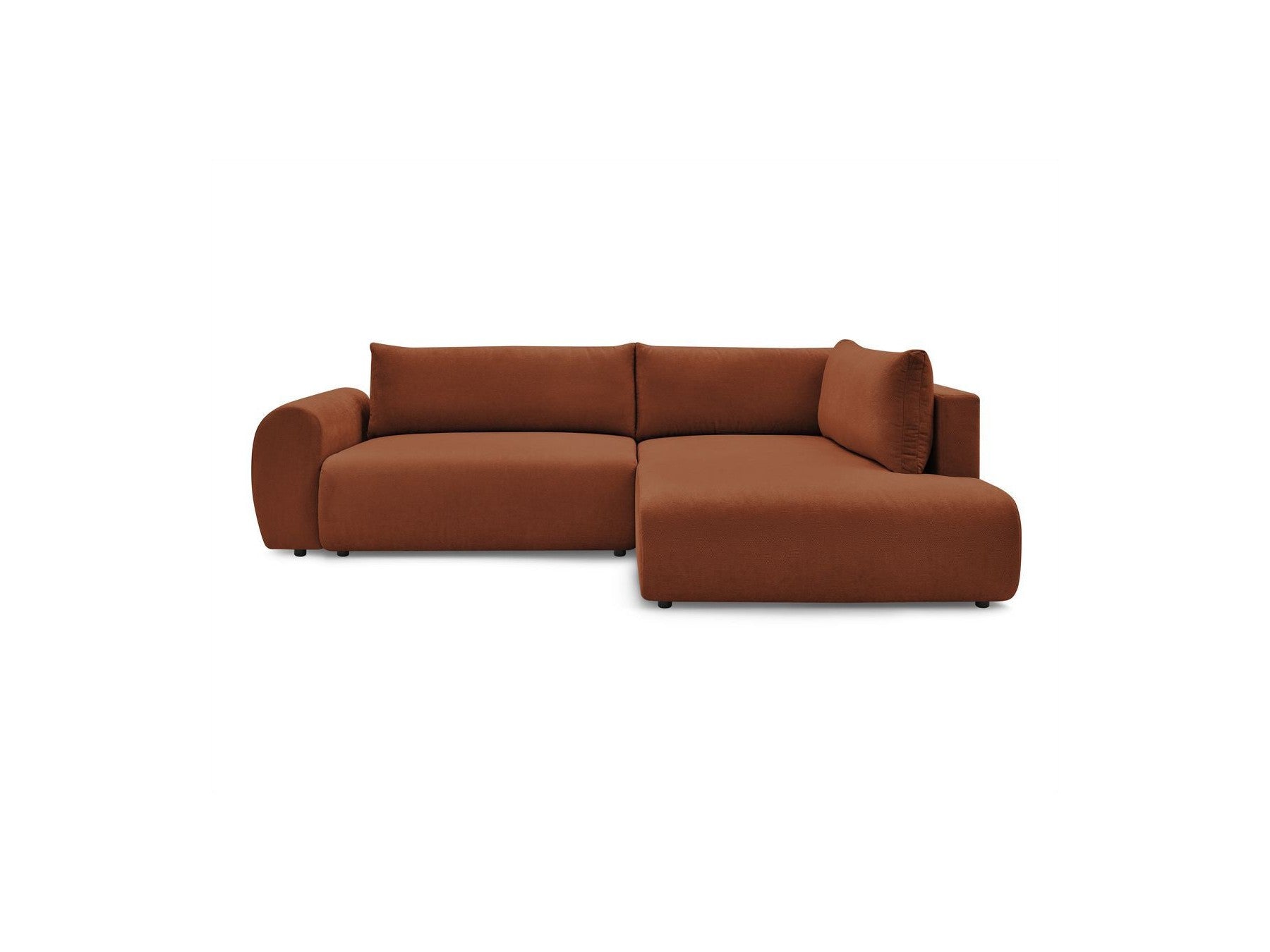 L-Shaped Corner Sofa Bed with Storage - Lucien - Smooth Fabric - Right-Hand Corner