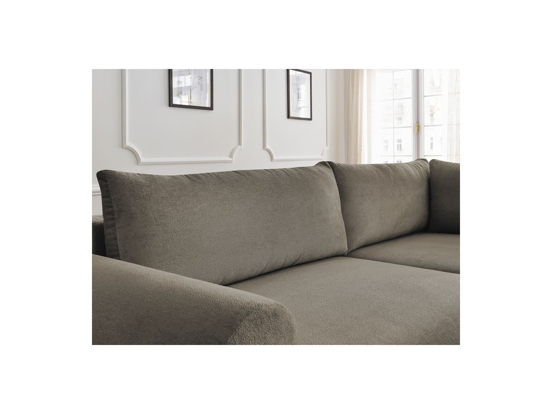 L-Shaped Corner Sofa Bed with Storage - Lucien - Smooth Fabric - Right-Hand Corner