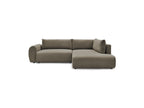 L-Shaped Corner Sofa Bed with Storage - Lucien - Smooth Fabric - Right-Hand Corner
