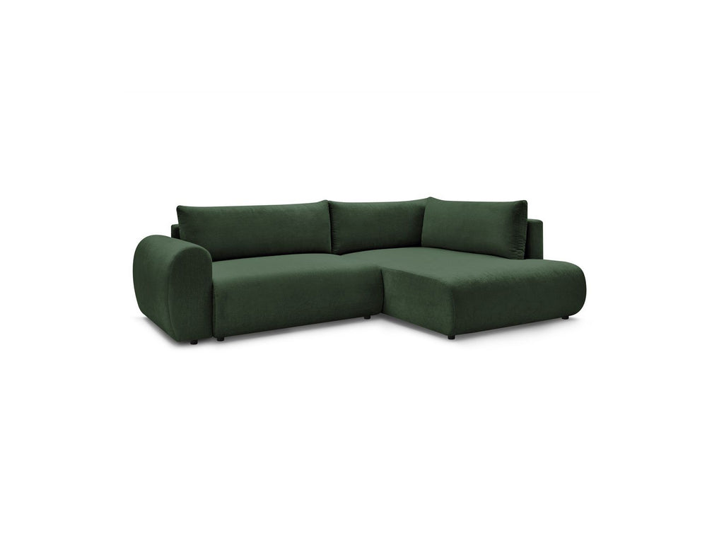L-Shaped Corner Sofa Bed with Storage - Lucien - Smooth Fabric - Right-Hand Corner