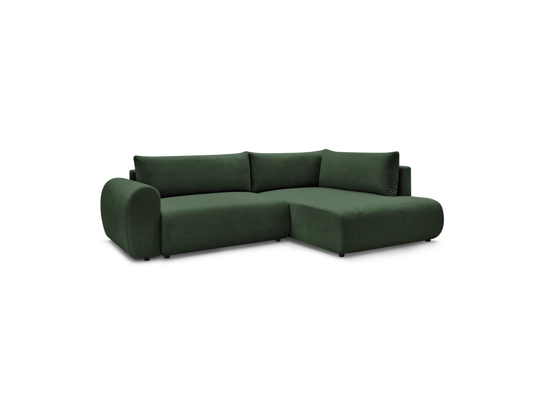 L-Shaped Corner Sofa Bed with Storage - Lucien - Smooth Fabric - Right-Hand Corner