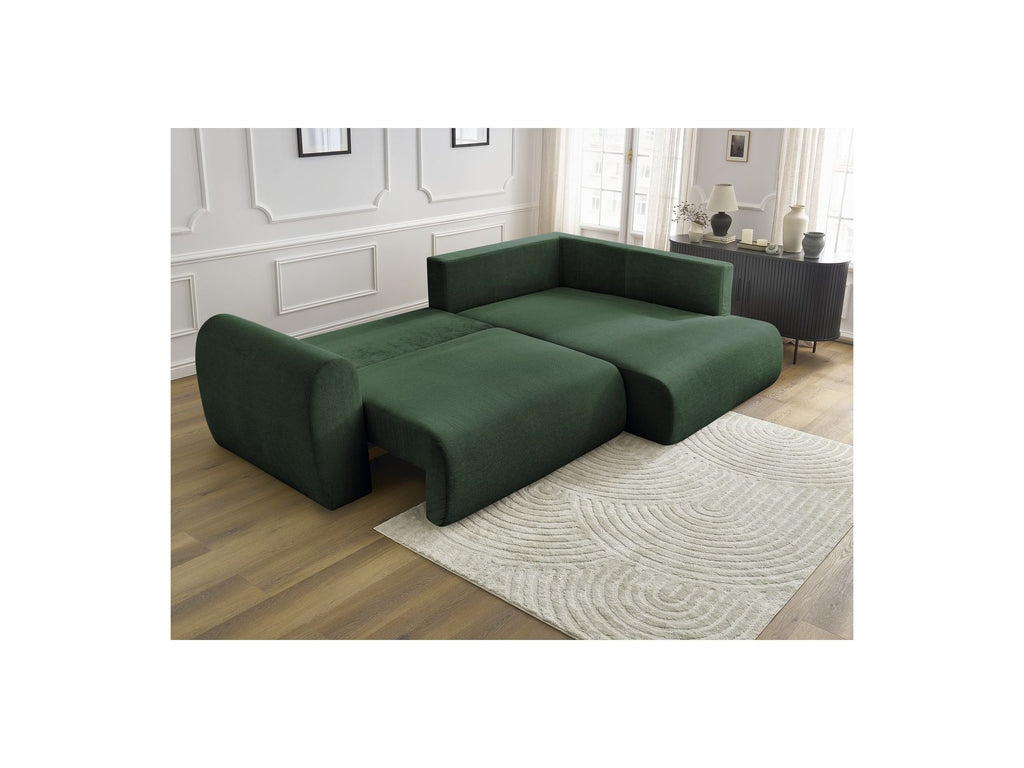 L-Shaped Corner Sofa Bed with Storage - Lucien - Smooth Fabric - Right-Hand Corner