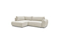 L-Shaped Corner Sofa Bed with Storage - Lucien - Smooth Fabric - Left-Hand Corner