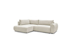 L-Shaped Corner Sofa Bed with Storage - Lucien - Smooth Fabric - Left-Hand Corner