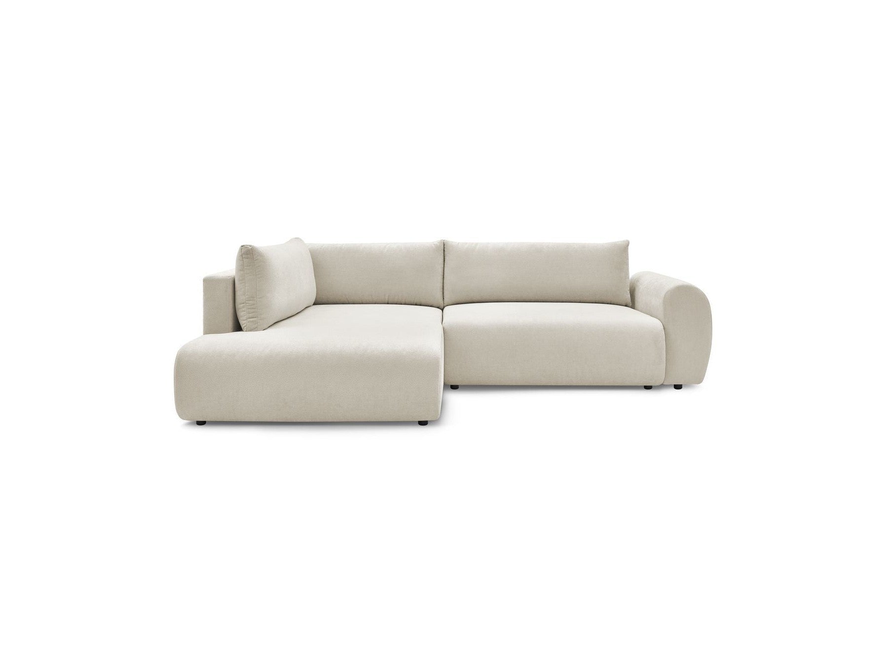 L-Shaped Corner Sofa Bed with Storage - Lucien - Smooth Fabric - Left-Hand Corner