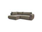 L-Shaped Corner Sofa Bed with Storage - Lucien - Smooth Fabric - Left-Hand Corner