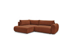 L-Shaped Corner Sofa Bed with Storage - Lucien - Smooth Fabric - Left-Hand Corner