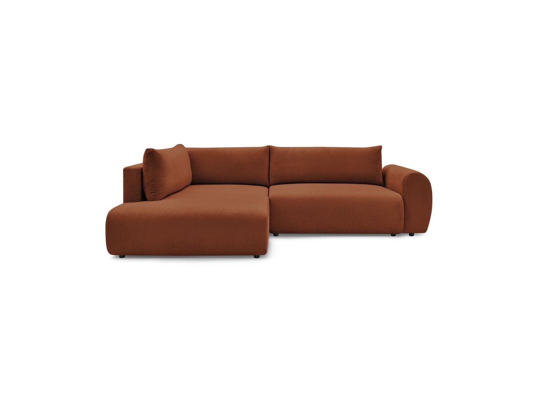 L-Shaped Corner Sofa Bed with Storage - Lucien - Smooth Fabric - Left-Hand Corner