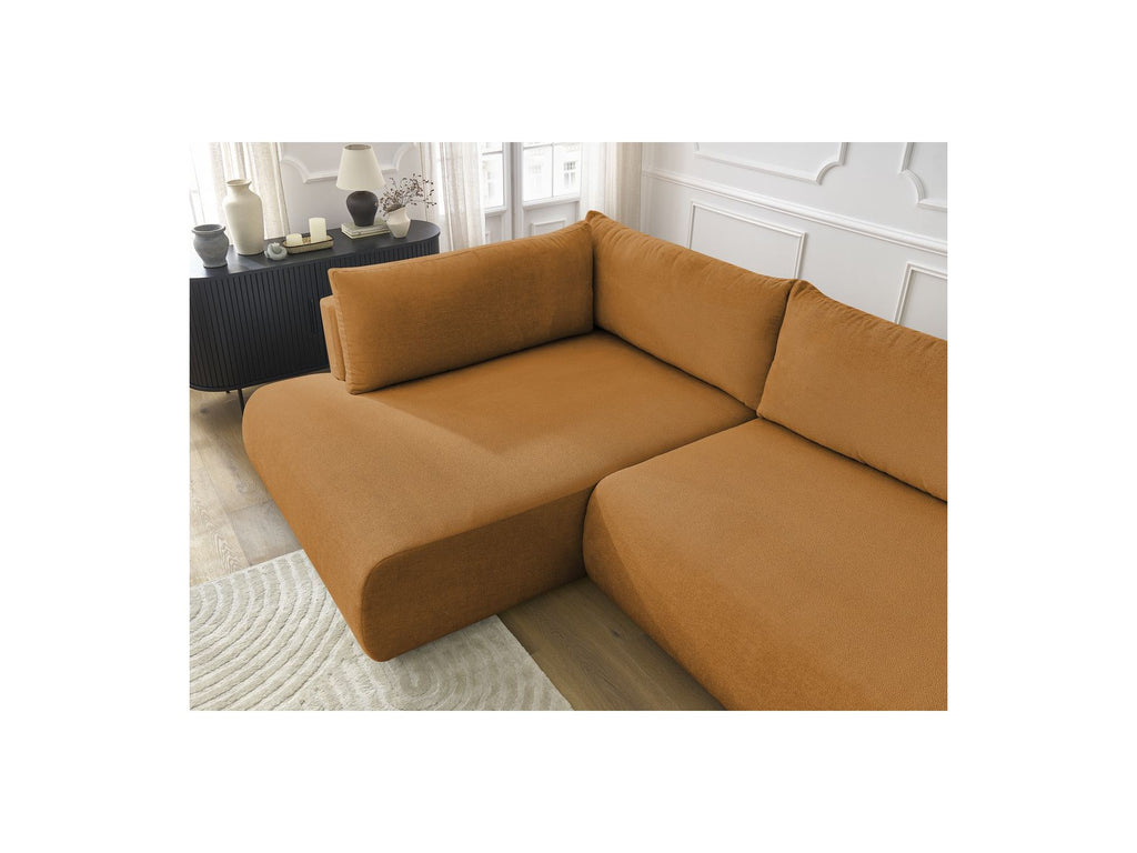 L-Shaped Corner Sofa Bed with Storage - Lucien - Smooth Fabric - Left-Hand Corner