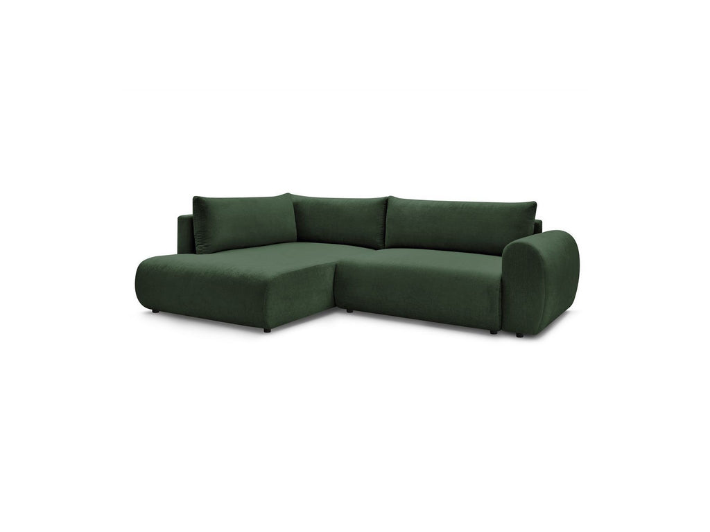 L-Shaped Corner Sofa Bed with Storage - Lucien - Smooth Fabric - Left-Hand Corner
