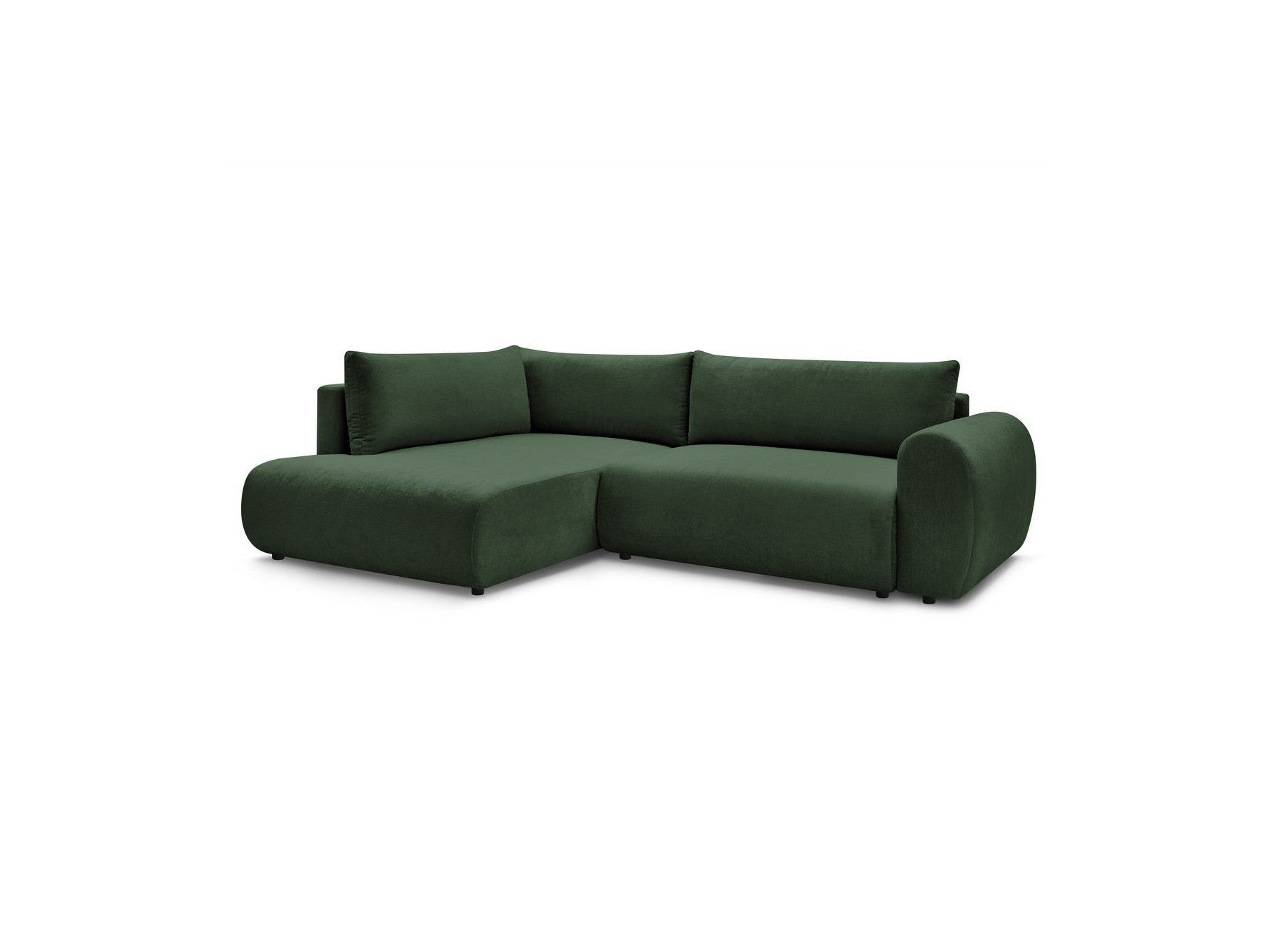 L-Shaped Corner Sofa Bed with Storage - Lucien - Smooth Fabric - Left-Hand Corner