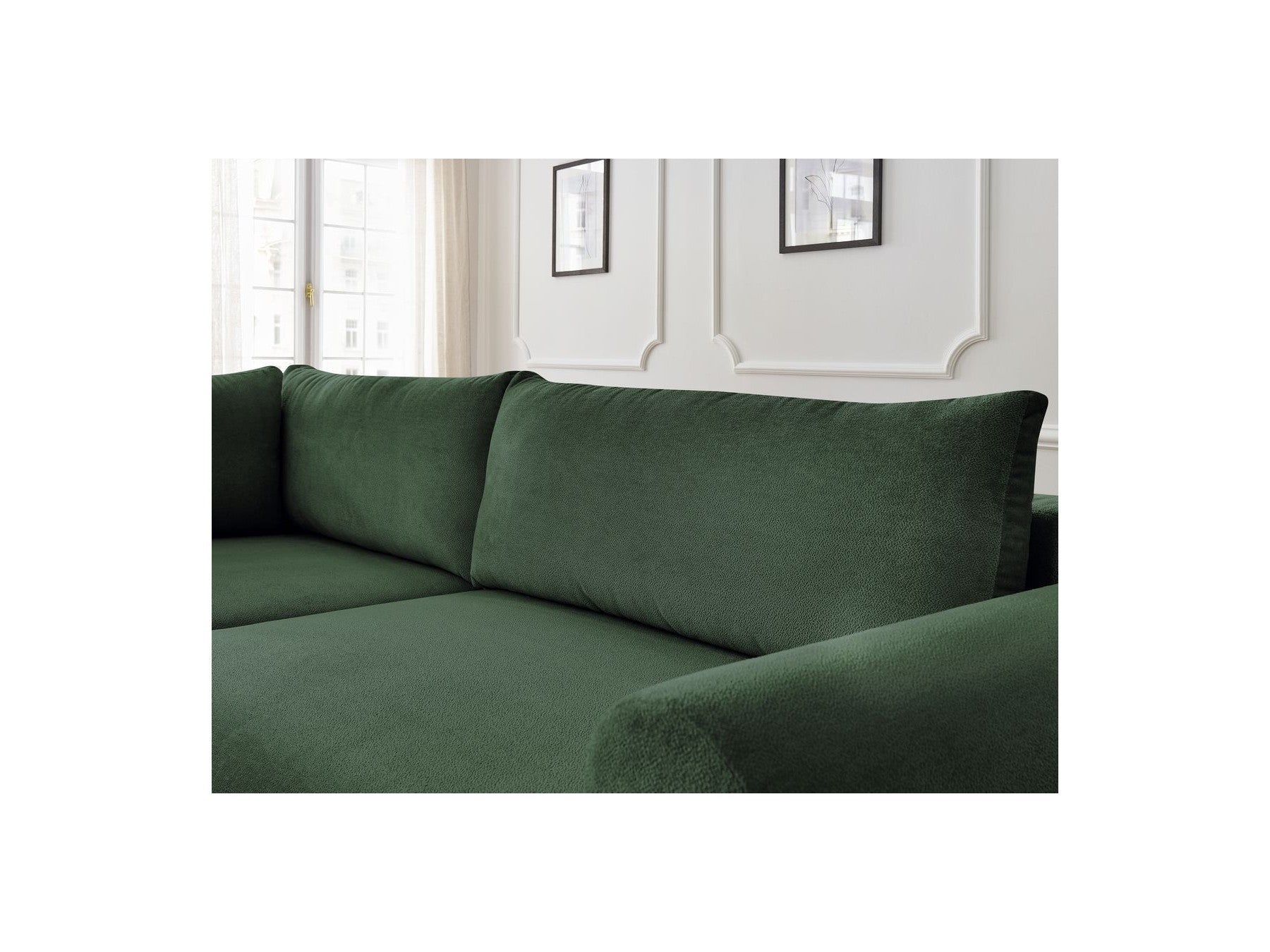 L-Shaped Corner Sofa Bed with Storage - Lucien - Smooth Fabric - Left-Hand Corner