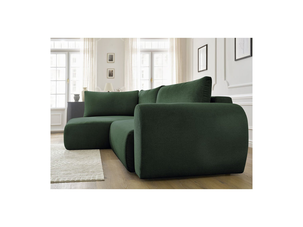 L-Shaped Corner Sofa Bed with Storage - Lucien - Smooth Fabric - Left-Hand Corner