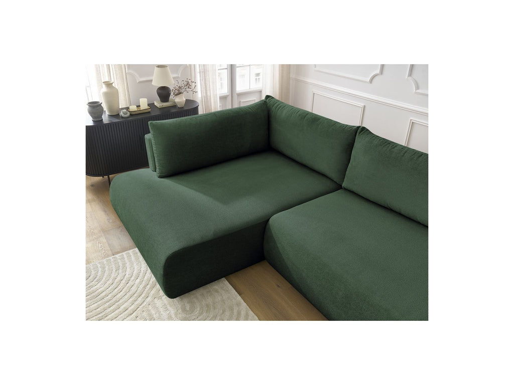 L-Shaped Corner Sofa Bed with Storage - Lucien - Smooth Fabric - Left-Hand Corner