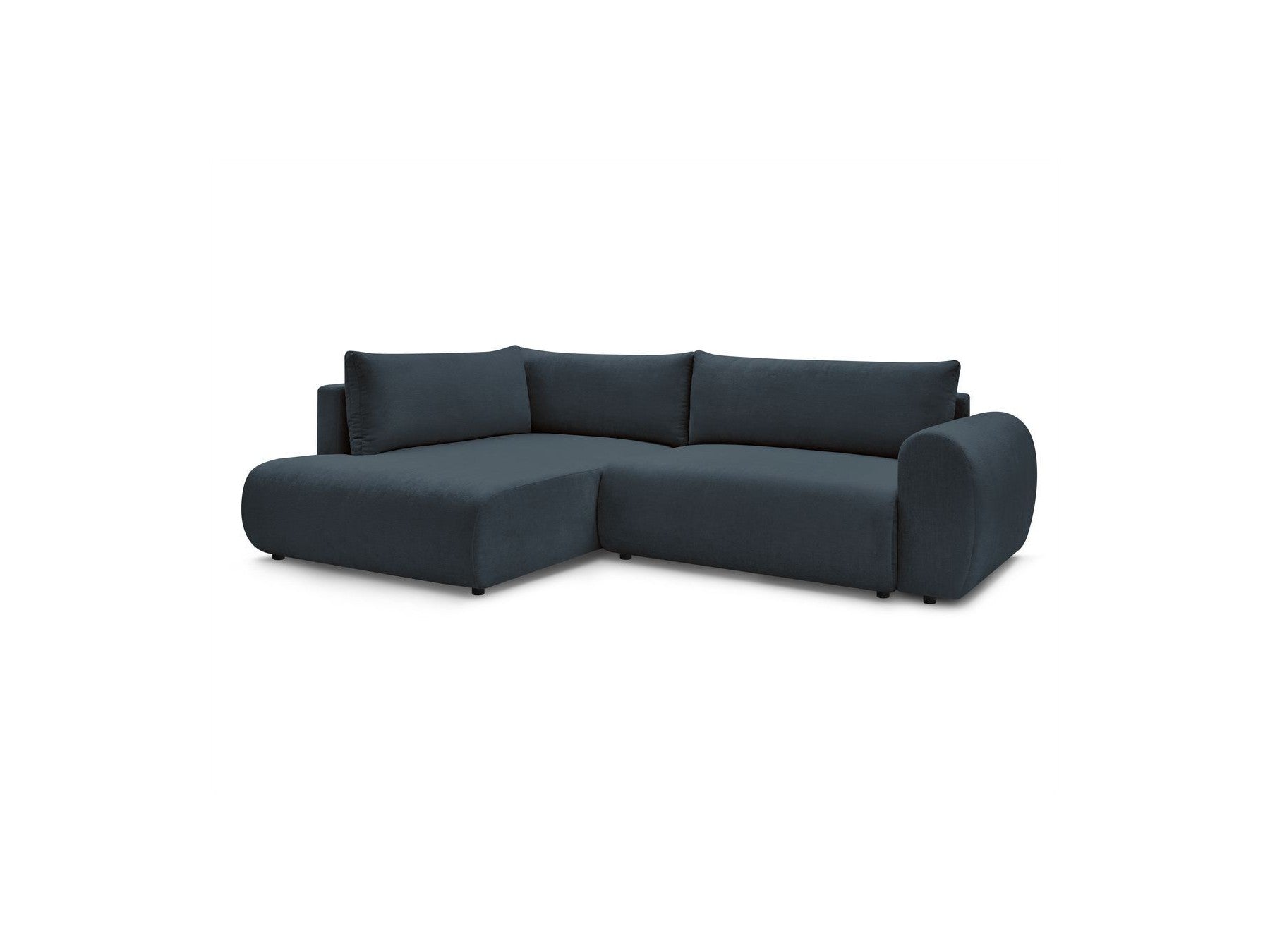 L-Shaped Corner Sofa Bed with Storage - Lucien - Smooth Fabric - Left-Hand Corner