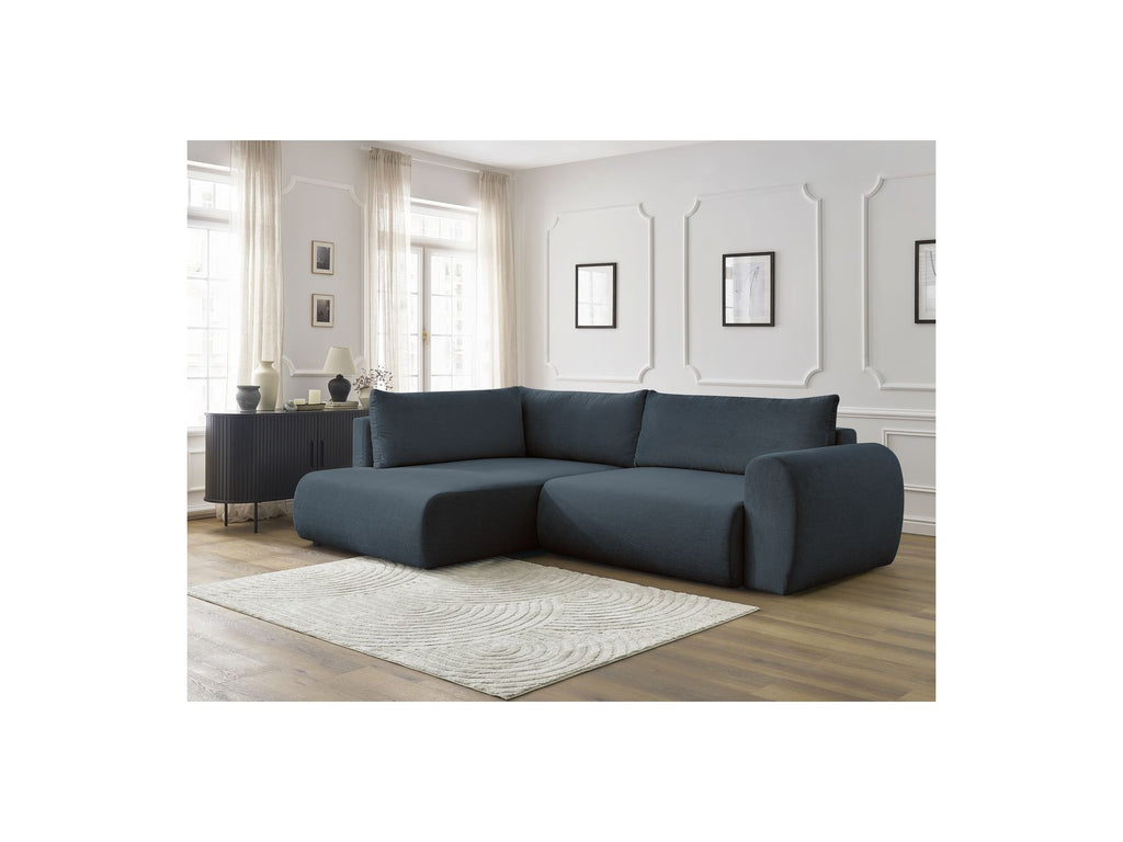 L-Shaped Corner Sofa Bed with Storage - Lucien - Smooth Fabric - Left-Hand Corner