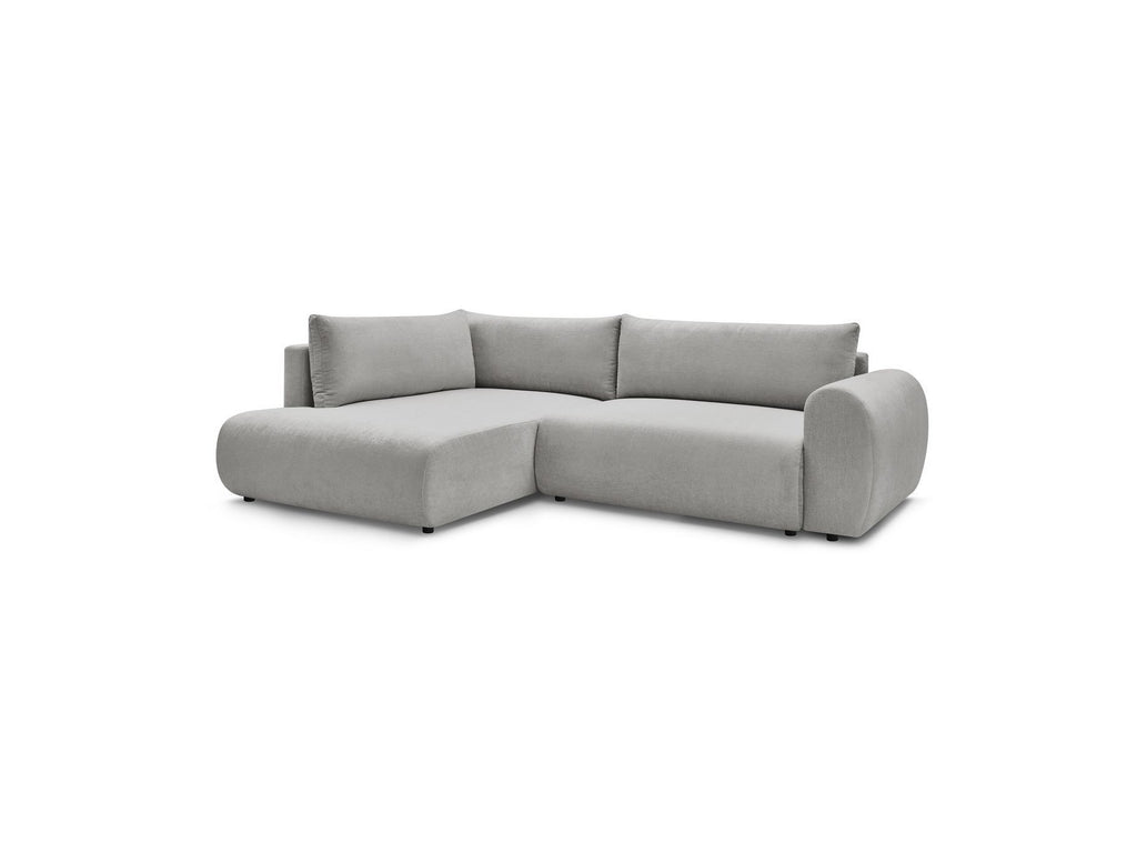 L-Shaped Corner Sofa Bed with Storage - Lucien - Smooth Fabric - Left-Hand Corner
