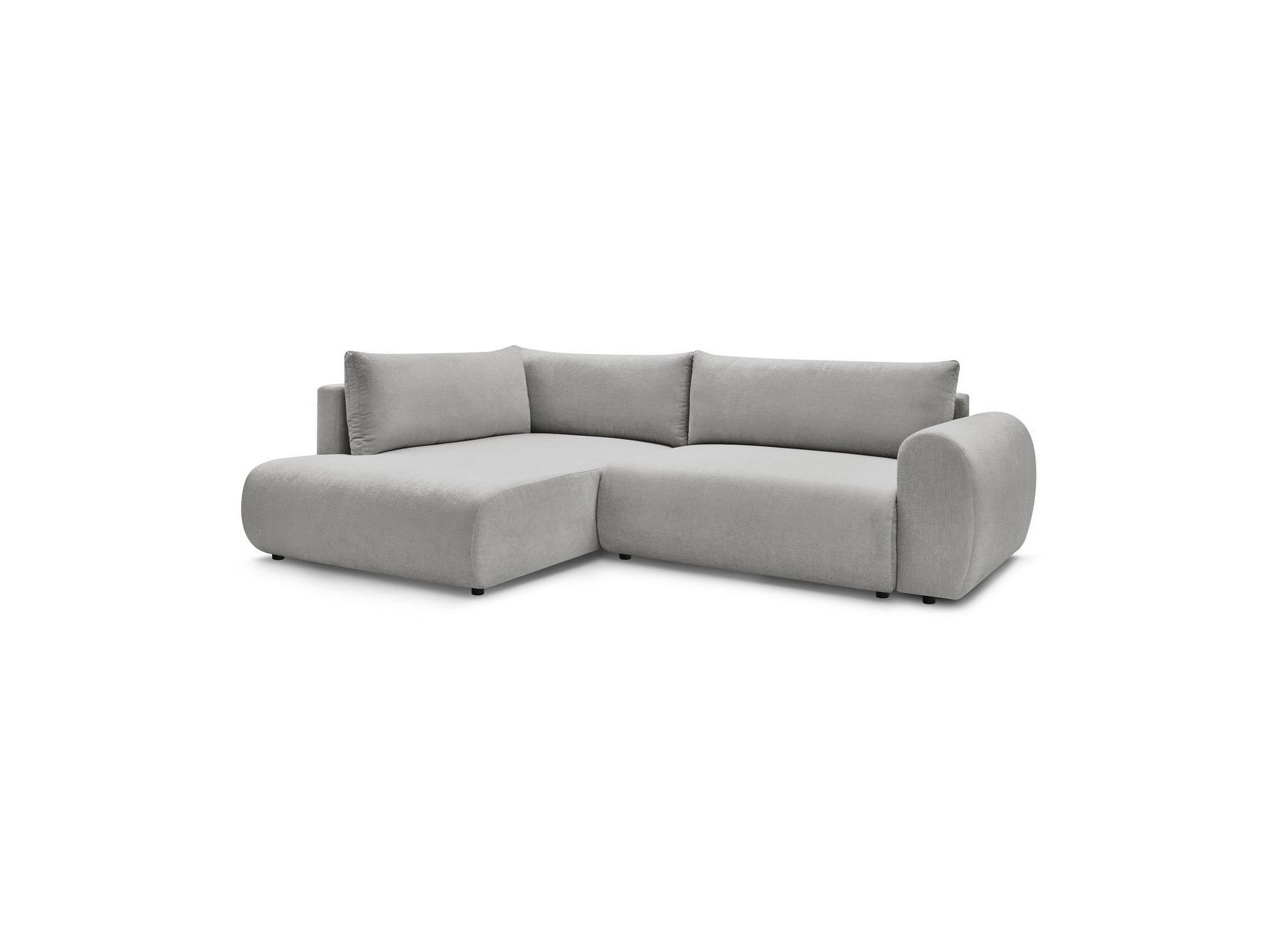 L-Shaped Corner Sofa Bed with Storage - Lucien - Smooth Fabric - Left-Hand Corner