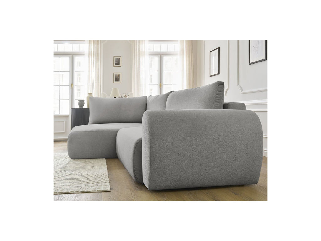 L-Shaped Corner Sofa Bed with Storage - Lucien - Smooth Fabric - Left-Hand Corner