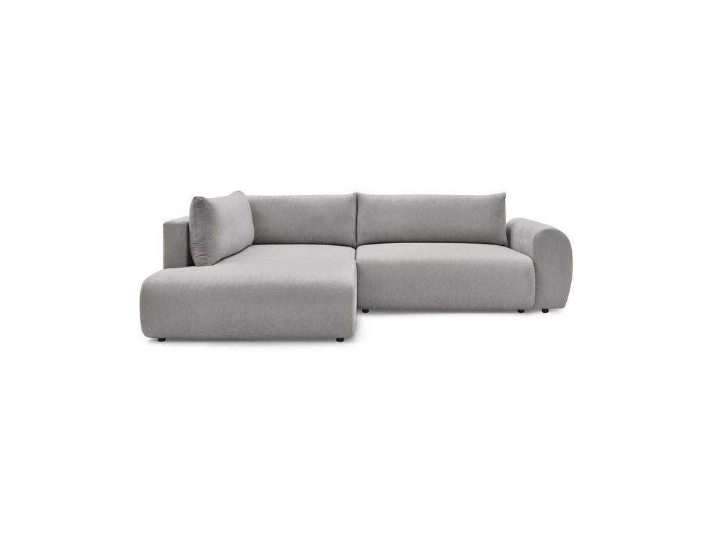 L-Shaped Corner Sofa Bed with Storage - Lucien - Smooth Fabric - Left-Hand Corner