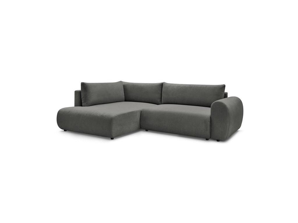 L-Shaped Corner Sofa Bed with Storage - Lucien - Smooth Fabric - Left-Hand Corner