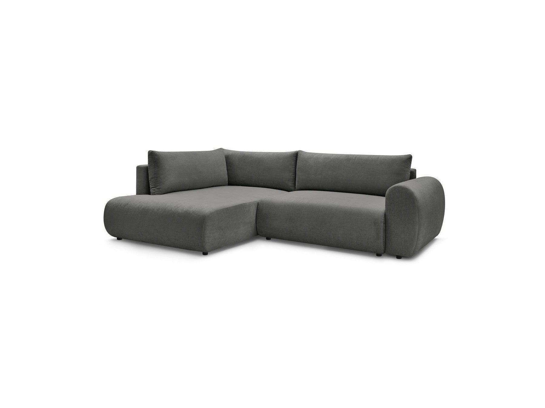 L-Shaped Corner Sofa Bed with Storage - Lucien - Smooth Fabric - Left-Hand Corner