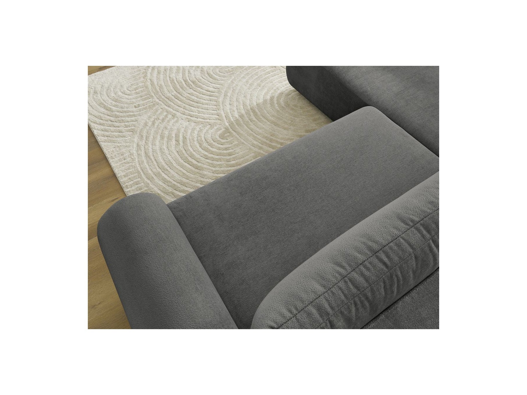 L-Shaped Corner Sofa Bed with Storage - Lucien - Smooth Fabric - Left-Hand Corner